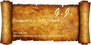 Gompercz József névjegykártya